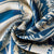 Teal Blue Floral Print Bemberg Gaji Silk Fabric 15565