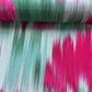 Green Multicolor Ikkat Print Bemberg Gaji Silk Fabric 15550