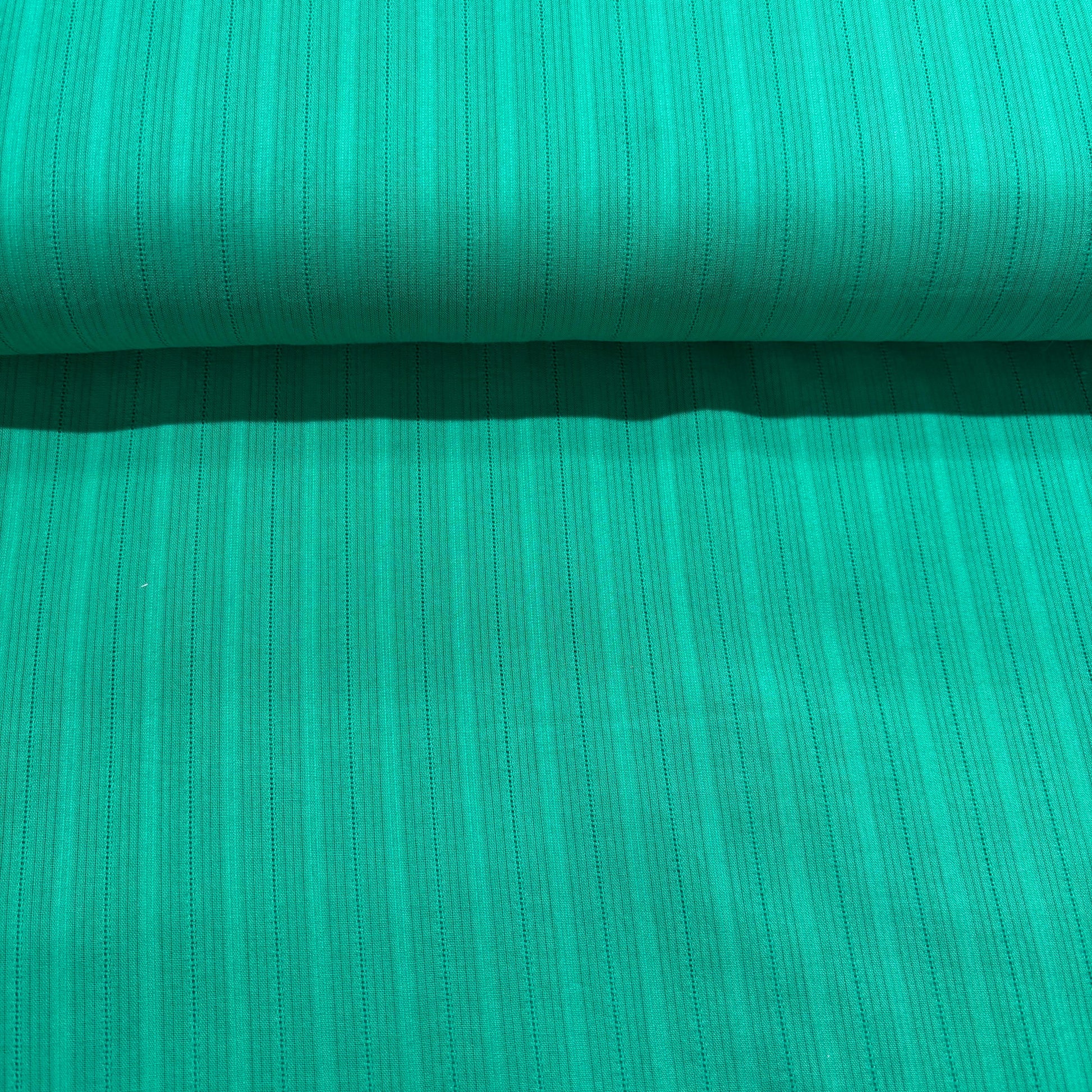 Sea Green Stripes Cotton Dobby Fabric 2017