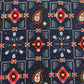 Navy Blue Bandhani Print with Foil Rayon Fabric 5045
