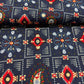Navy Blue Bandhani Print with Foil Rayon Fabric 5045