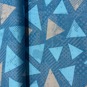 Sky Blue Geometrical Print Rayon Fabric 4687