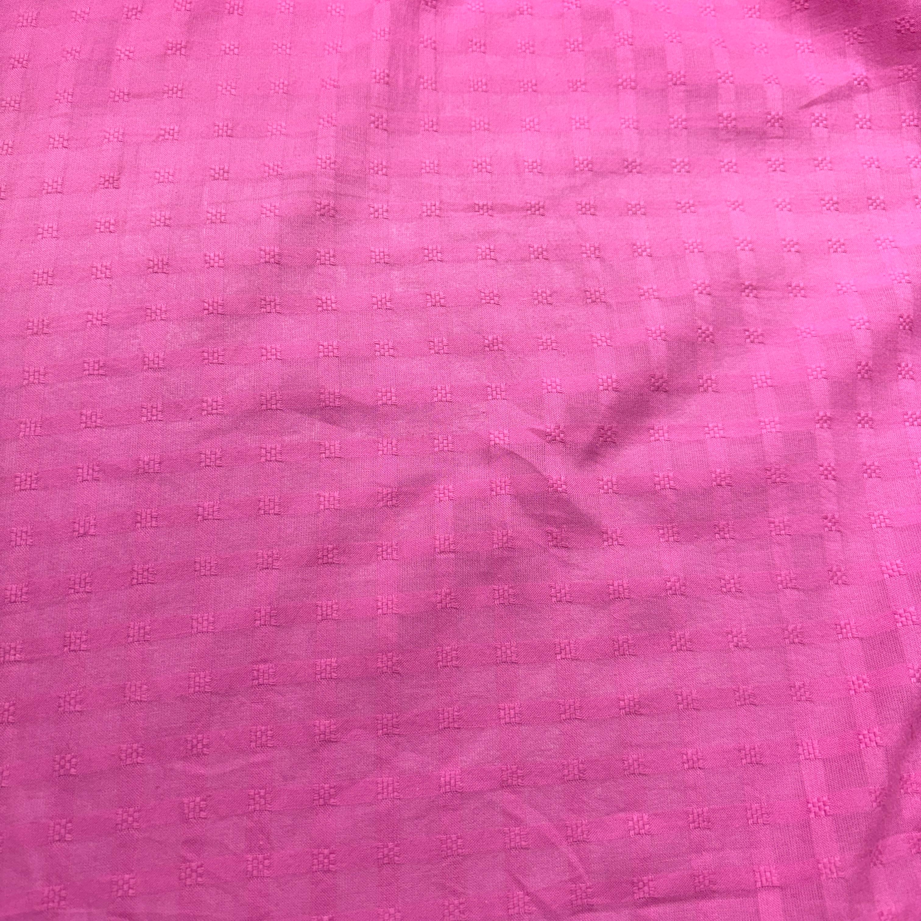 Pink Geometrical Cotton Dobby Fabric 1928 - TradeUNO