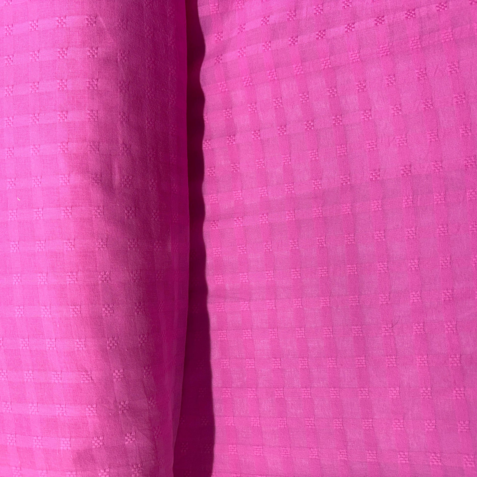 Pink Geometrical Cotton Dobby Fabric 1928