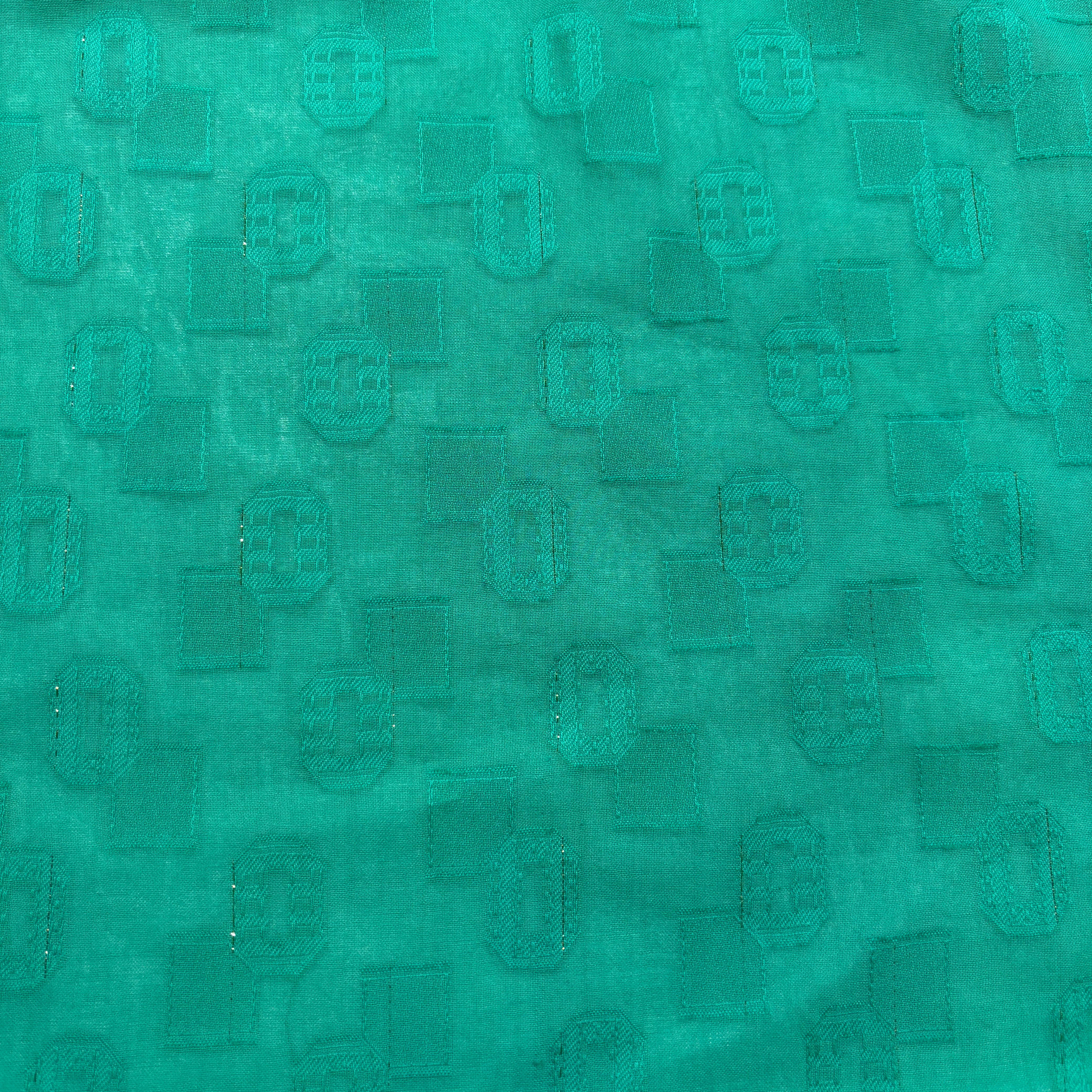 Aqua Blue Geometrical Cotton Dobby Fabric 1965 - TradeUNO
