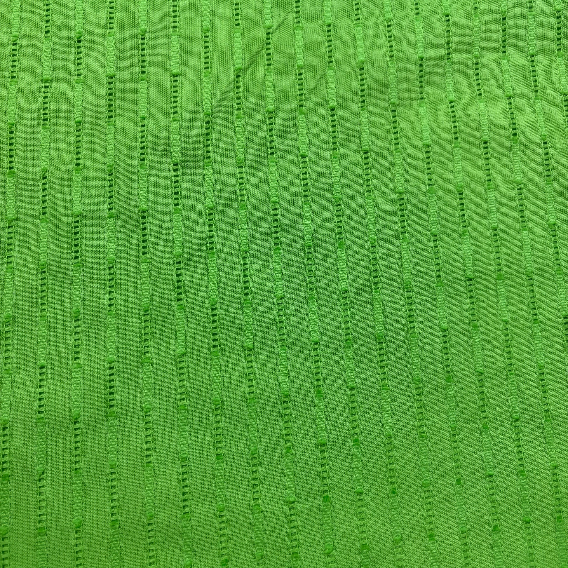 Light Green Stripes Cotton Dobby Fabric 1929