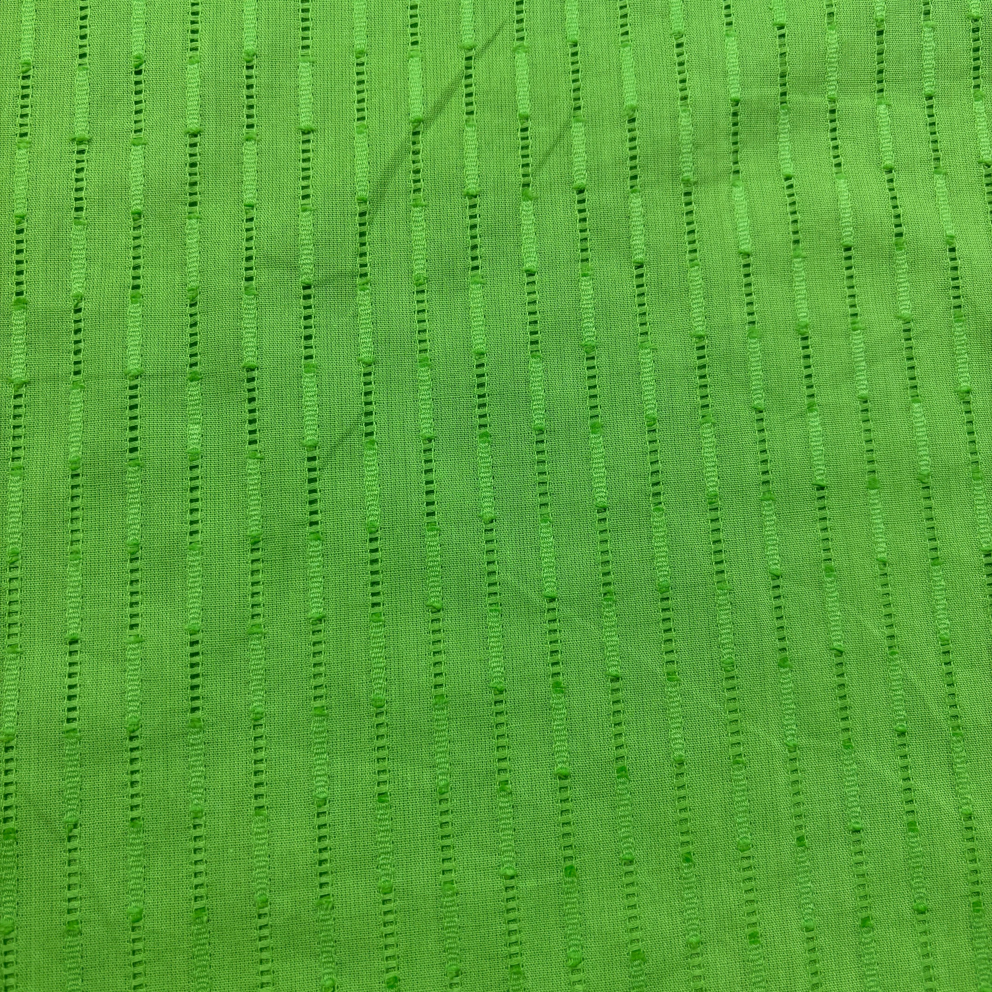 Light Green Stripes Cotton Dobby Fabric 1929