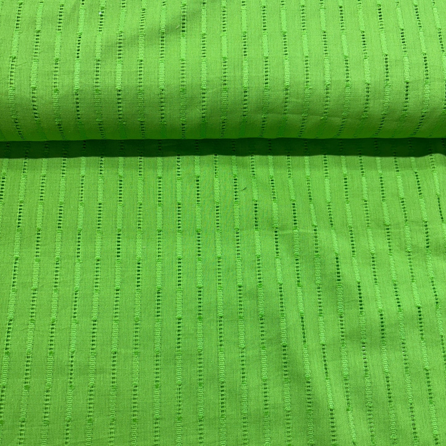 Light Green Stripes Cotton Dobby Fabric 1929