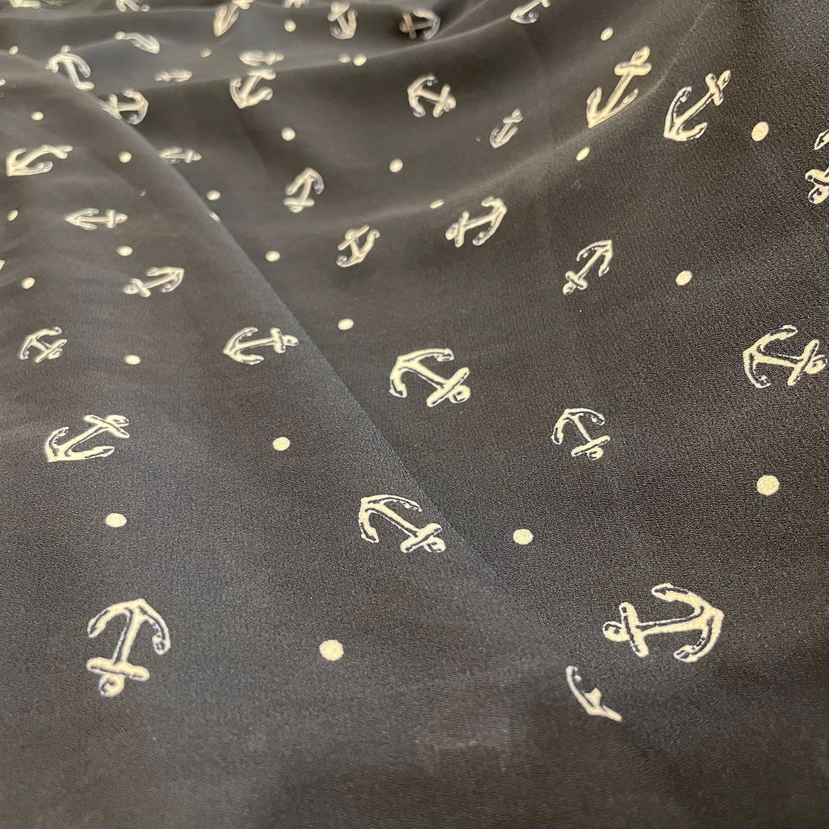 Indigo Geomaterical Print Georgette Fabric 8239