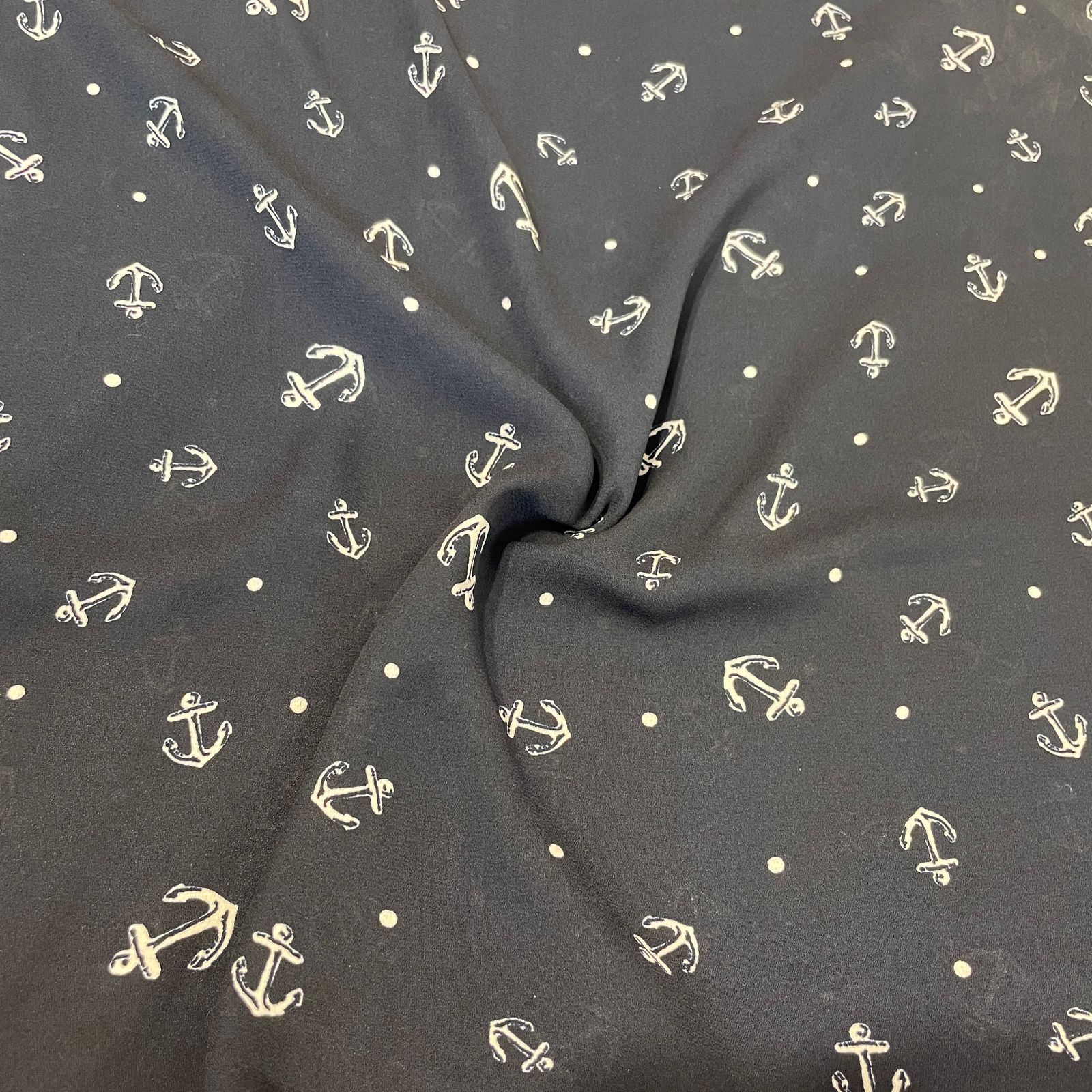 Indigo Geomaterical Print Georgette Fabric 8239