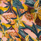 Pink With Yellow Floral Crepe Fabric 7593