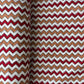 White Maroon Chevron Print Cotton Fabric 16110