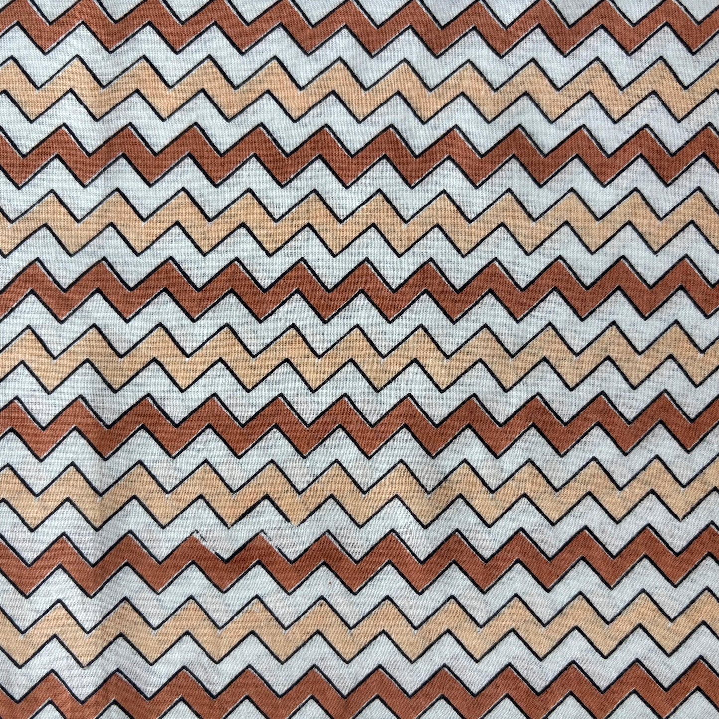 White Cream Chevron Print Cotton Fabric 16108