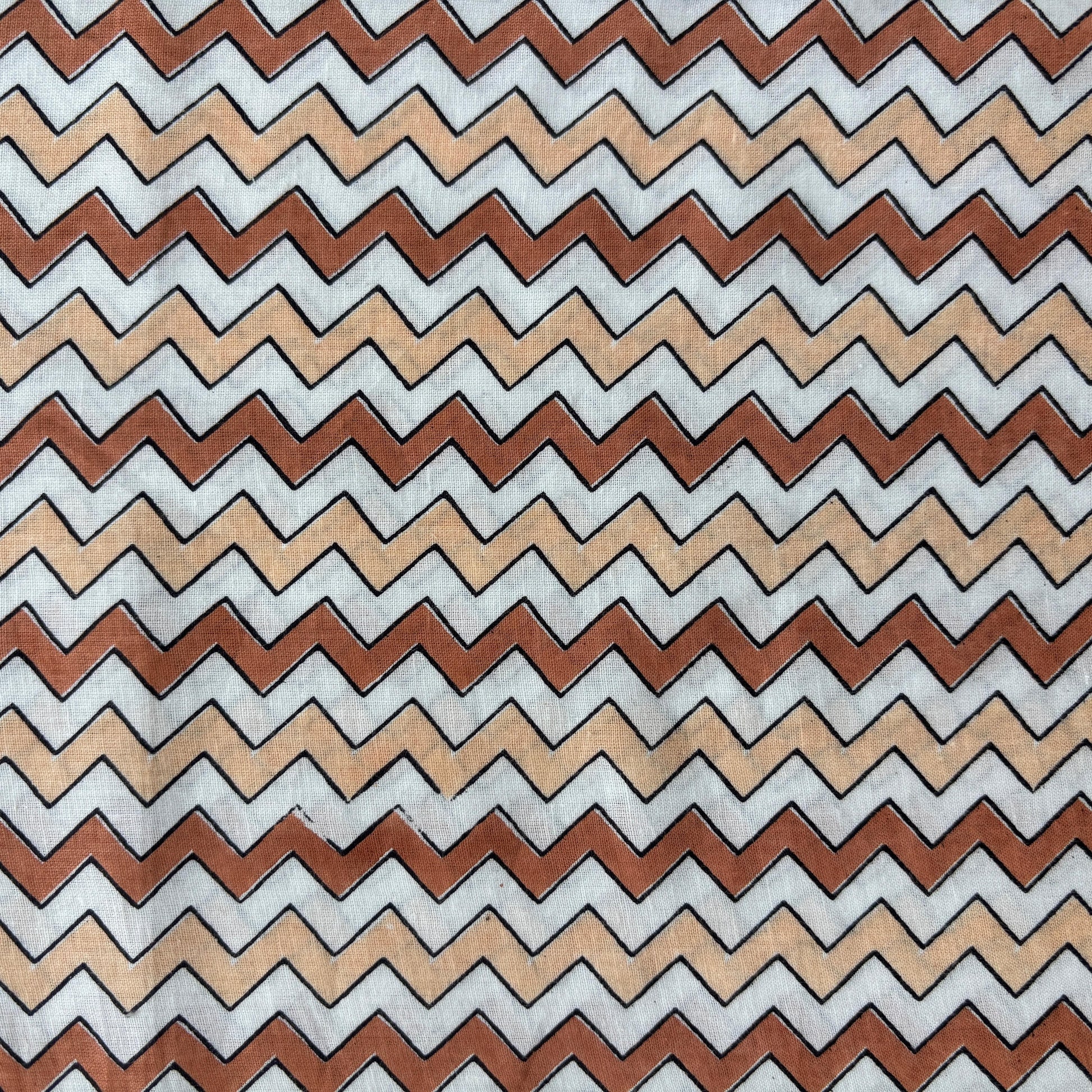 White Cream Chevron Print Cotton Fabric 16108