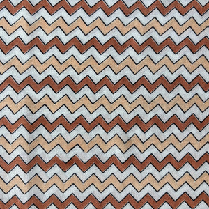 White Cream Chevron Print Cotton Fabric 16108