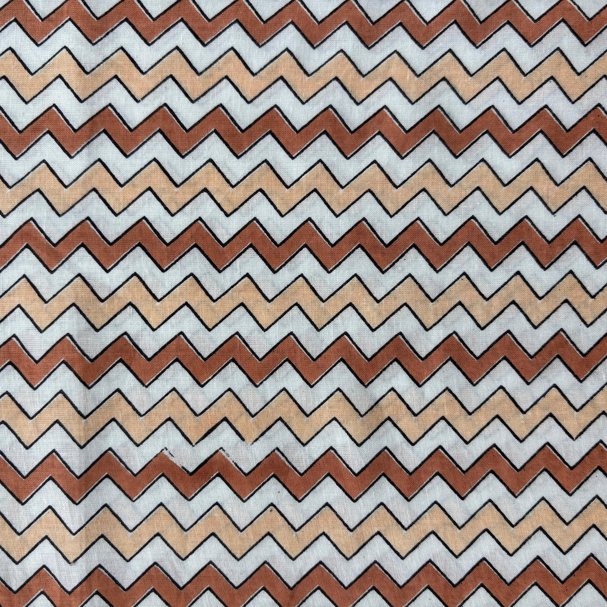 White Cream Chevron Print Cotton Fabric 16108