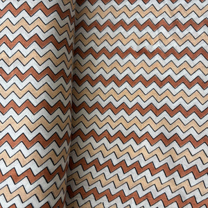 White Cream Chevron Print Cotton Fabric 16108