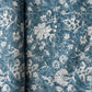 Steel Blue Floral Print Cotton Fabric 16215