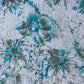 Off White Blue Green Floral Foil Thread Sequins Embroidery Cotton Fabric 15426