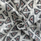 Off White Grey Geometrical Cotton Chanderi Fabric 15616