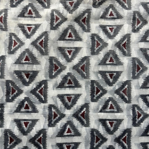 Off White Grey Geometrical Cotton Chanderi Fabric 15616