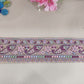 Cream Purple Embroidery Lace 15829
