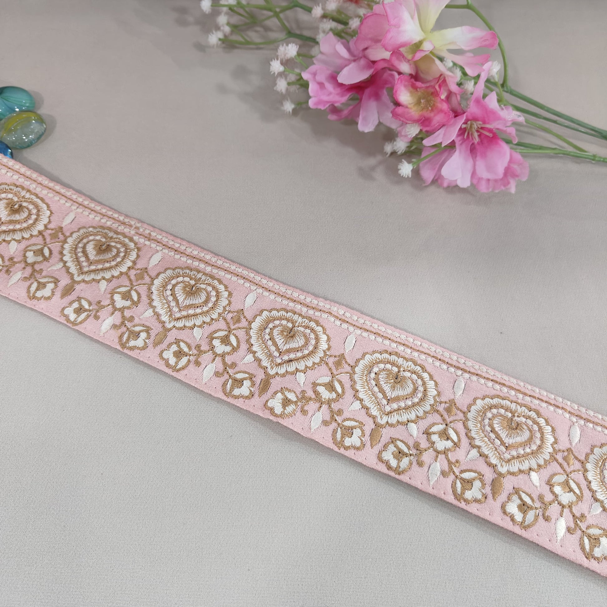 Pink Thread Embroidery Lace 15805
