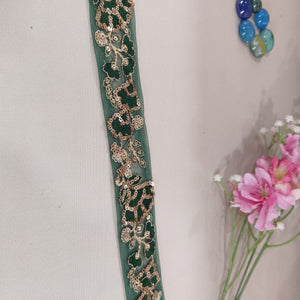 Green Sequins Embroidery Lace 15788