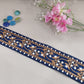 Blue Floral Thread Net Lace 14712
