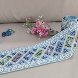 Sea Blue Embroidery Lace 15827