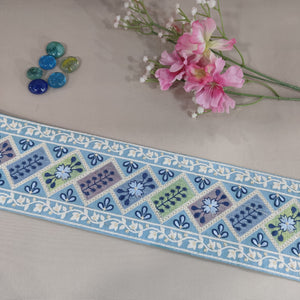 Sea Blue Embroidery Lace 15827