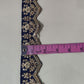 Navy Blue Chevron Zari Embroidery Lace 15846