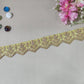 Lemon Green Chevron Zari Embroidery Lace 15839
