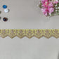 Lemon Green Chevron Zari Embroidery Lace 15839