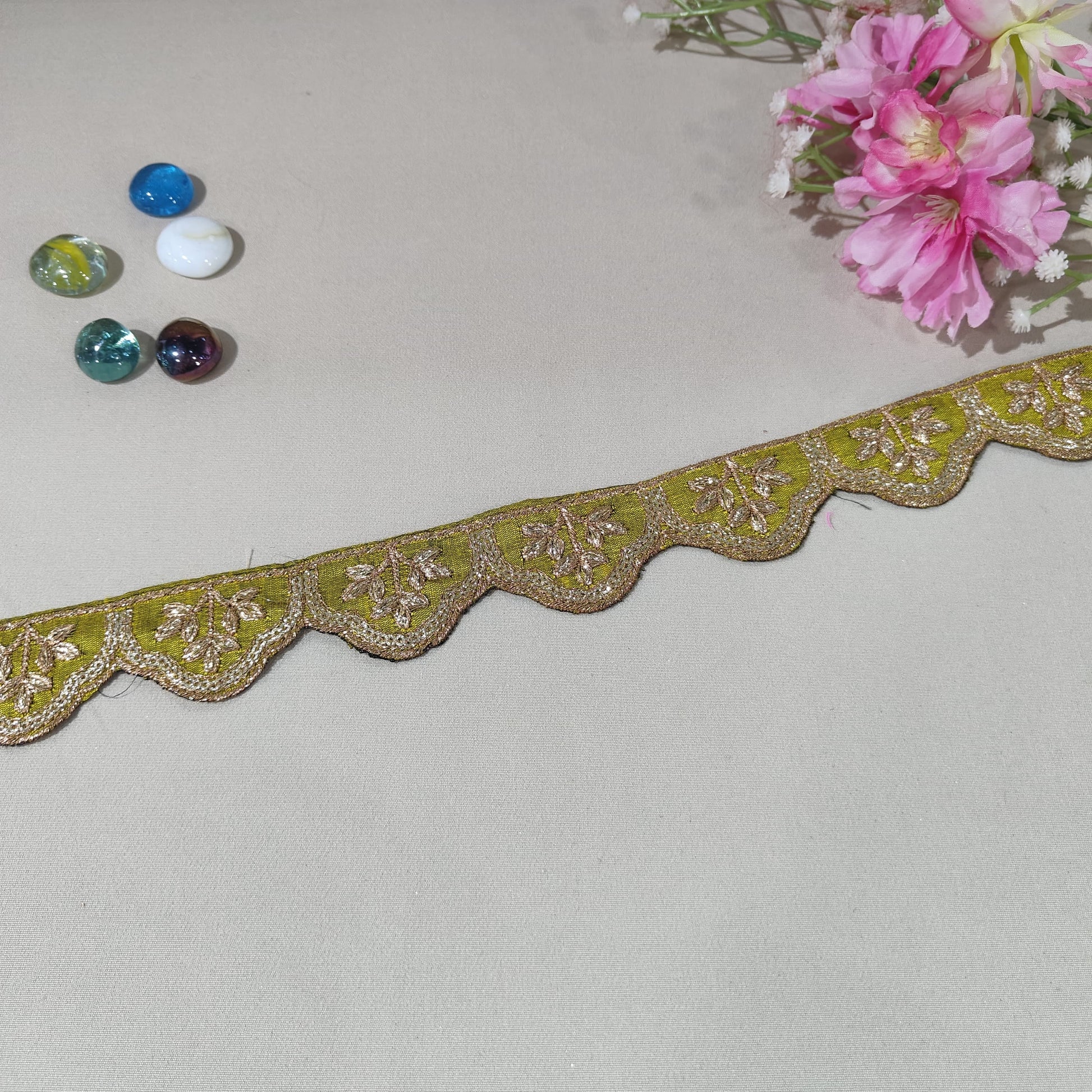 Dark Purple Traditional Zari Embroidery Lace 15861