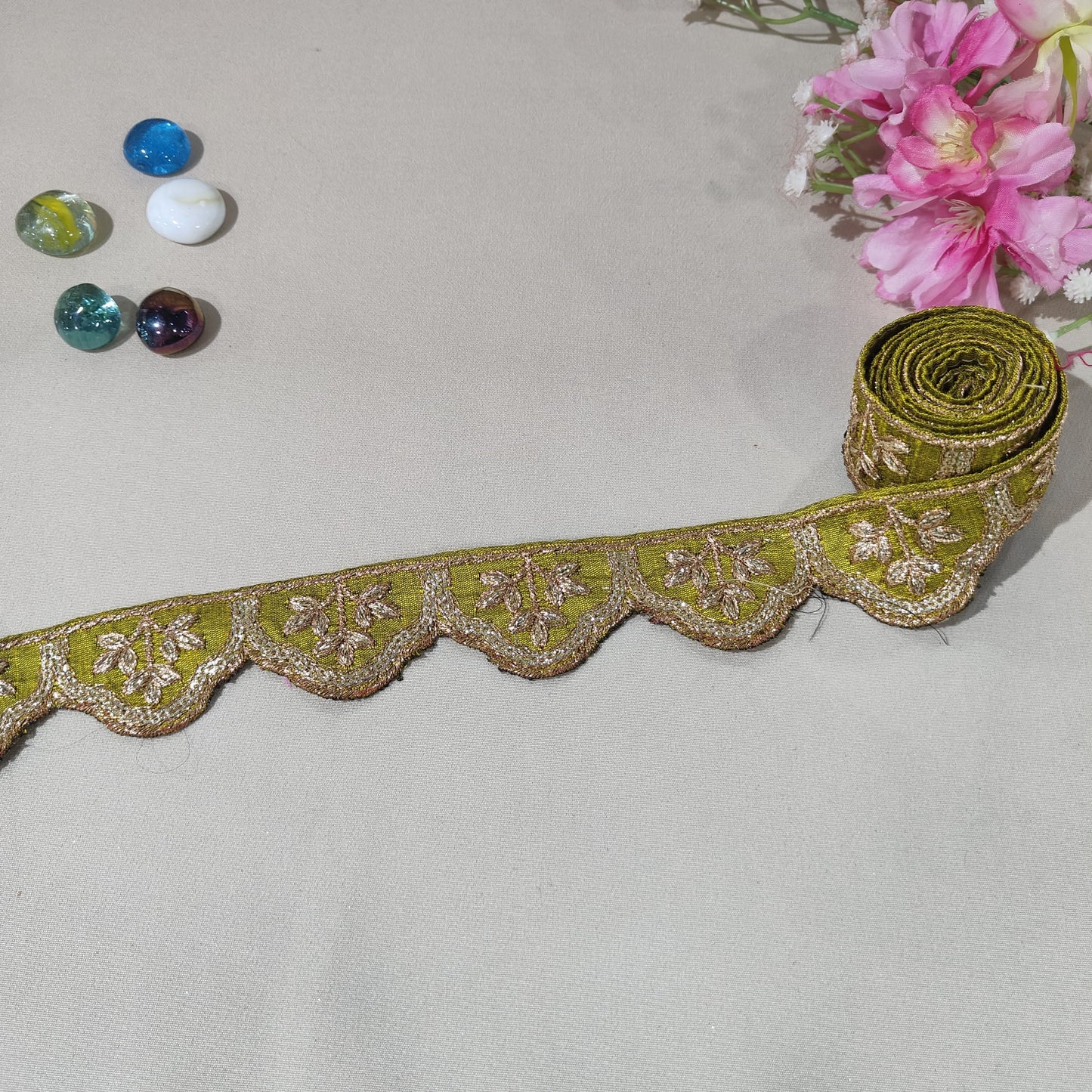 Dark Purple Traditional Zari Embroidery Lace 15861