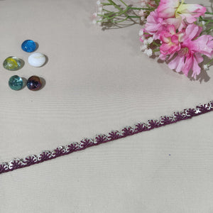 Wine Sequins Lace 21841