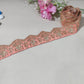 Peach Pink Chevron Zari Embroidery Lace 15847
