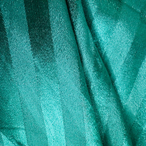 Dark Green Stripe Print Semi Satin Fabric 8473