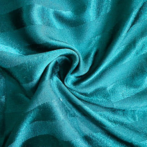 Dark Green Stripe Print Semi Satin Fabric 8473