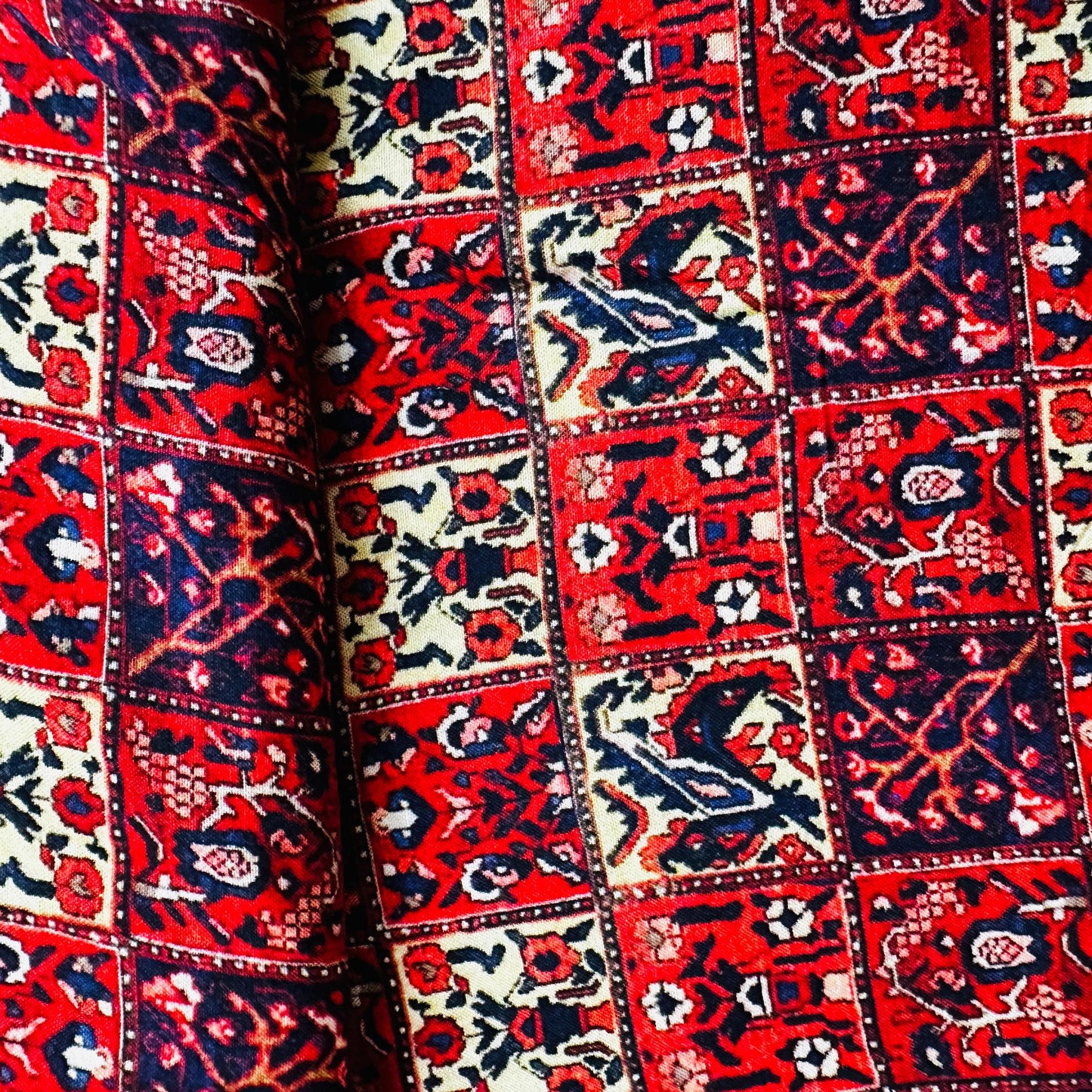 Red Digital Print Rayon Fabric 1264