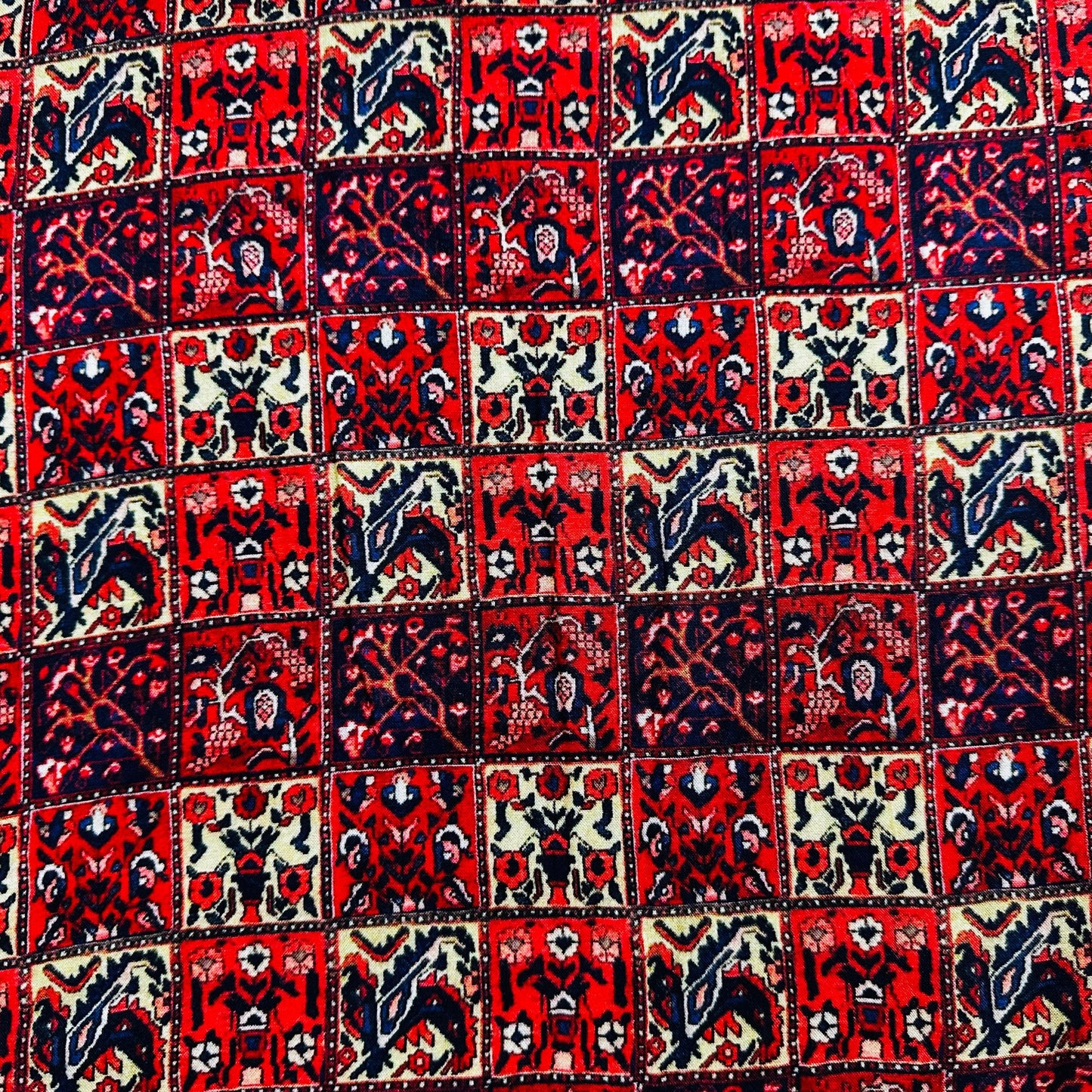 Red Digital Print Rayon Fabric 1264