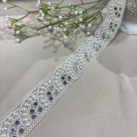 White Pearl Mirror Lace 15451