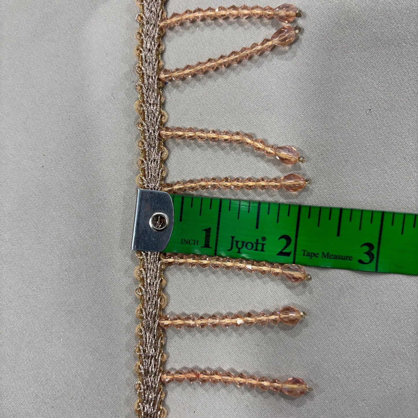 Peach Pink Stone Long Hanging Lace 16989