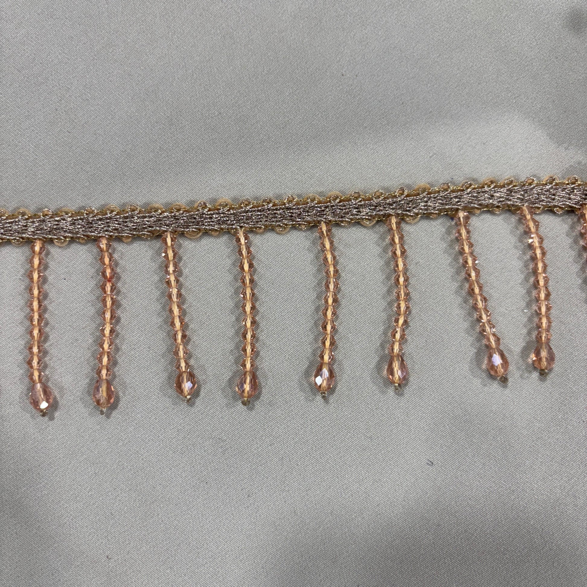 Peach Pink Stone Long Hanging Lace 16989