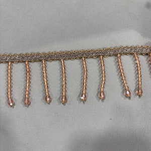 Peach Pink Stone Long Hanging Lace 16989