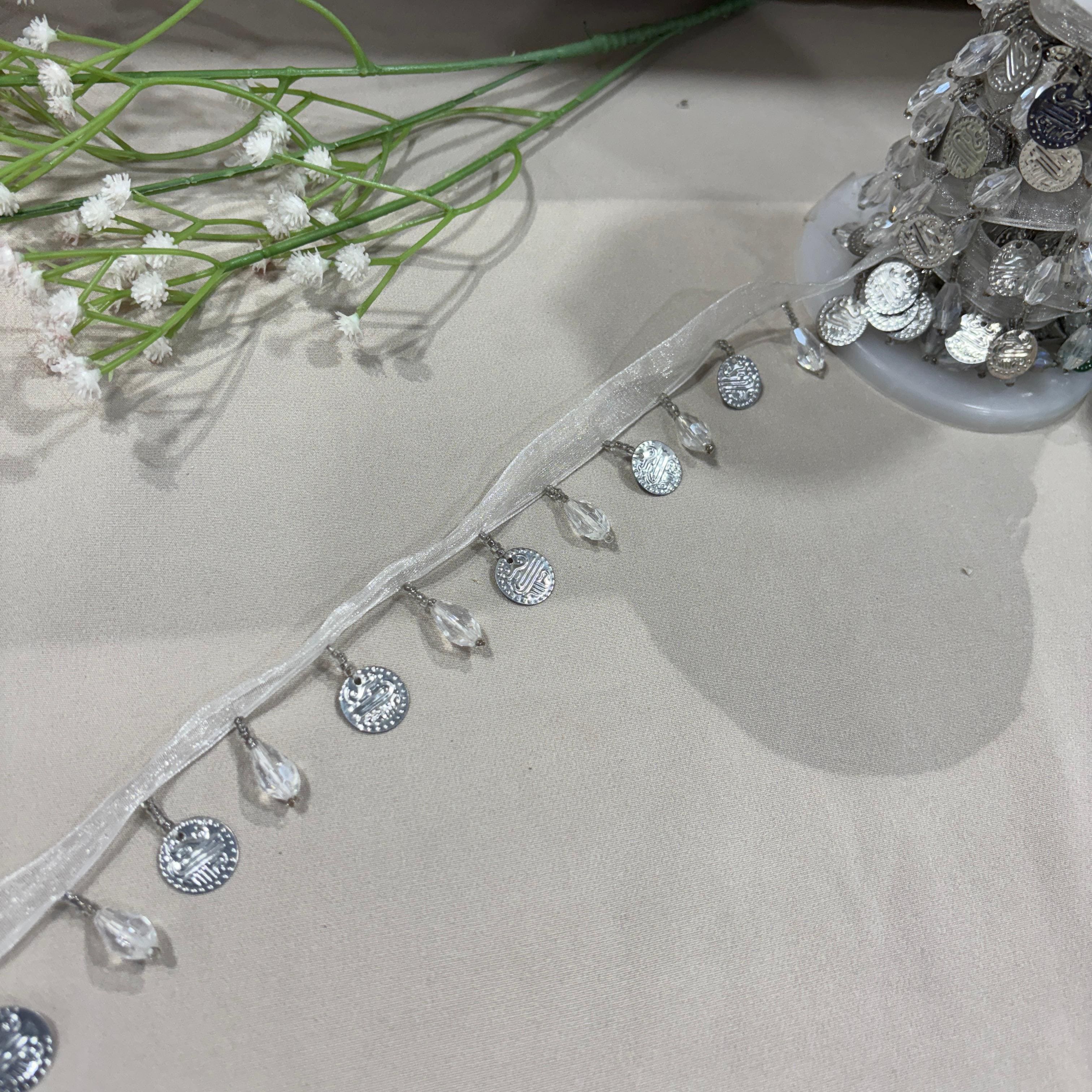 Silver Coins Stone Lace 16993