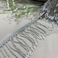 White Pearl Cutdana Long Hanging Lace 16981