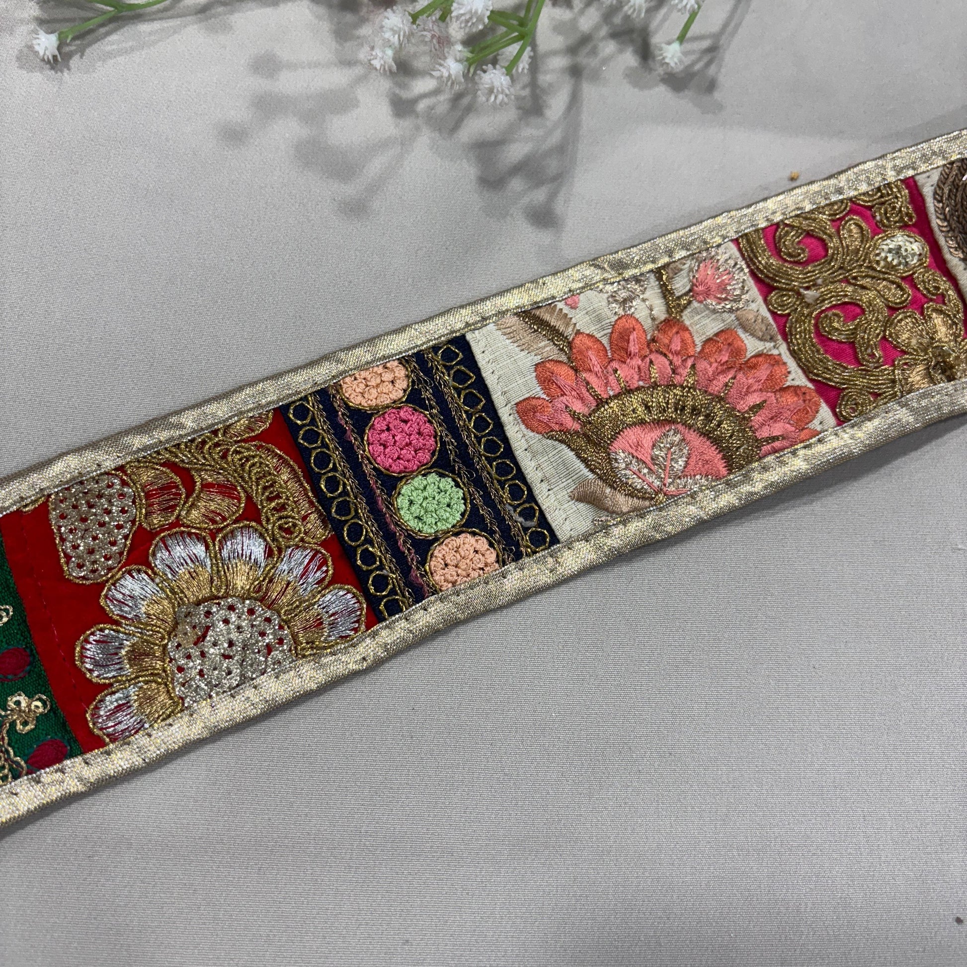 Gold Multicolor Patchwork Lace 15873
