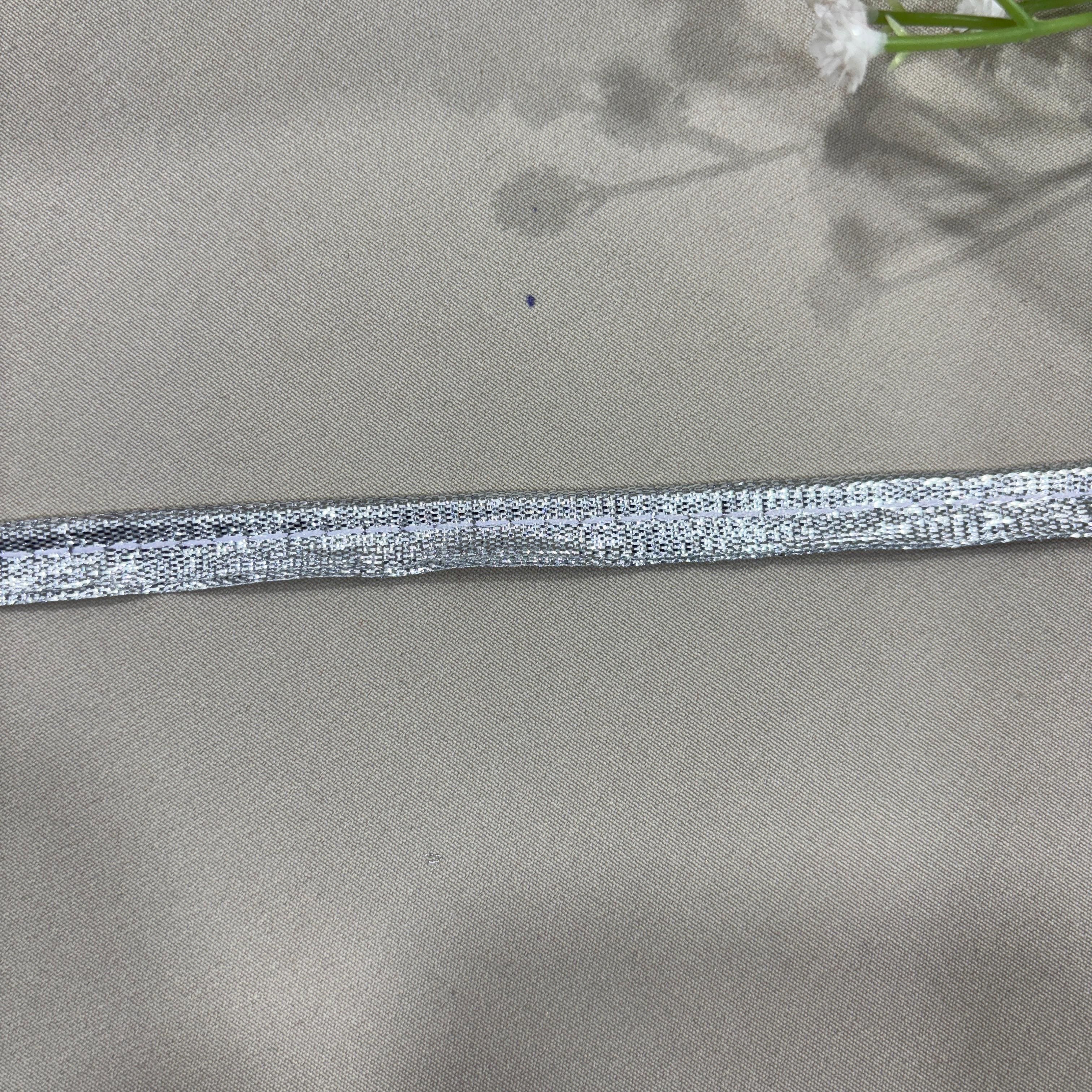 Silver Piping Satin Lace 15235